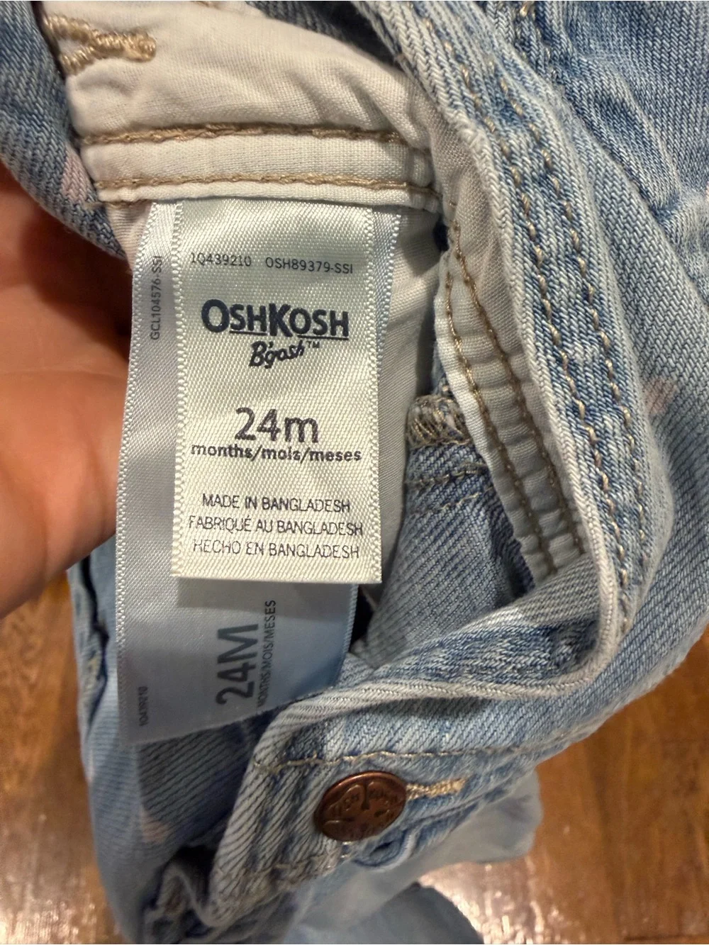 OshKosh B'gosh Light Blue Denim Overalls with Heart Patch